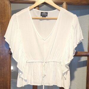 Angie White Size Juniors Large Blousez